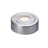 20mm Aluminum Pressure Release Crimp Seal (silver) with Septa PTFE/Silicone, pk.1000